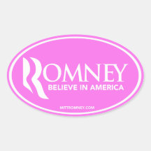 Mitt Romney cree en América (el pegatina oval rosa