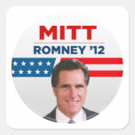 Mitt Romney para el presidente 2012 de los E.E.U.U Colcomanias Cuadradases