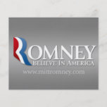 Mitt Romney para el presidente 2012 Tarjeta Publicitaria