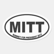 Mitt Romney para el presidente 2012 pegatinas oval