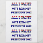 Mitt Romney para el presidente 2012 Tarjetón