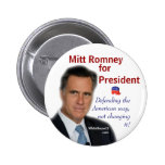 Mitt Romney para el presidente Pins