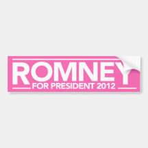 Mitt Romney para el rosa 2012 del presidente pegat Etiqueta De Parachoque