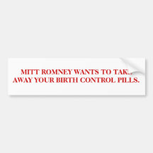 MITT ROMNEY QUIERE LLEVARSE SU CONTROL DE LA NATAL PEGATINA DE PARACHOQUE