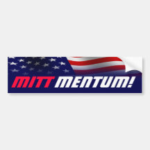 MittMentum Romney Ryan 2012 Etiqueta De Parachoque