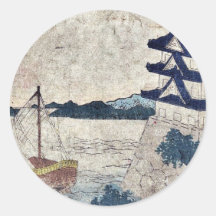 Miya por Katsushika, Hokusai Ukiyoe Pegatina