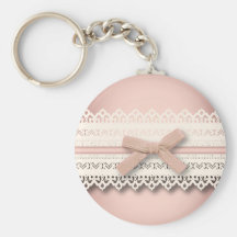 Moda blanca del cordón de los rosas bebés lindos d llaveros personalizados