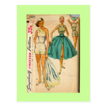 moda de los años 50 tarjeta postal