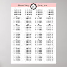 Moda de París de la carta del asiento del boda de  Poster