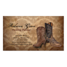 moda del país de las botas de vaquero del damasco  plantilla de tarjeta de visita