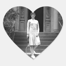 Moda del tenis de las mujeres de los años 20 del v pegatina corazon personalizadas