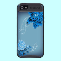 moda floral del Paeonia azul romántico del vintage funda skinit
