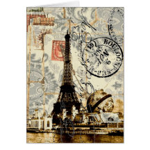 Moda floral femenina de París del vintage elegante Tarjetas