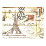 Moda floral femenina de París del vintage elegante Tarjetas Postales