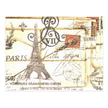Moda floral femenina de París del vintage elegante Tarjetas Postales