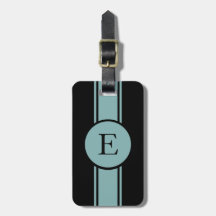 MODA LUGGAGE/BAG TAG_132 SEAFOAM/BLACK/MONOGRAM ETIQUETAS MALETAS