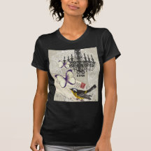 moda París de la lámpara del pájaro del vintage Camisetas