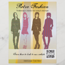 Moda retra de la plantilla del aviador flyer personalizado