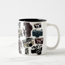 Moda retra de las cámaras del Grunge del vintage Taza