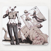 modas contra dinos contra los zombis Mousepad Alfombrilla De Ratón