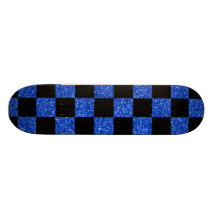 Modelo a cuadros azul y negro del brillo monopatín personalizado