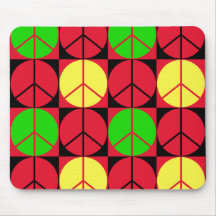 Modelo a cuadros de la paz de Mousemat Rasta Tapetes De Raton