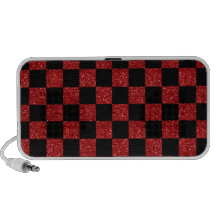 Modelo a cuadros rojo y negro del brillo laptop altavoz