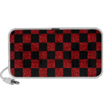 Modelo a cuadros rojo y negro del brillo altavoces de viajar