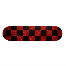 Modelo a cuadros rojo y negro del brillo monopatín
