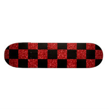 Modelo a cuadros rojo y negro del brillo patín