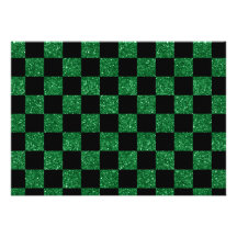 Modelo a cuadros verde y negro del brillo anuncio