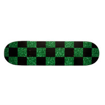 Modelo a cuadros verde y negro del brillo monopatín personalizado