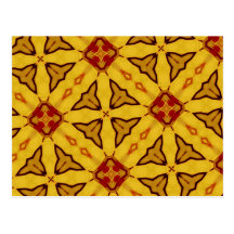Modelo abstracto amarillo y rojo postal