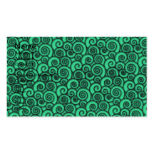 Modelo abstracto de Swirly de la turquesa de moda Tarjetas De Visita