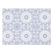 Modelo adornado azul delicado cojinete