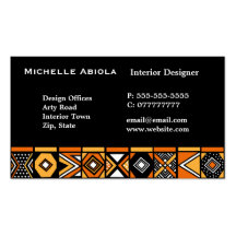 Modelo africano del arte tarjetas de visita