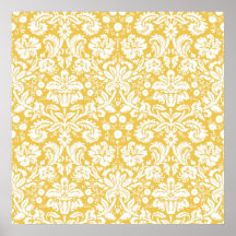 Modelo amarillo del damasco posters