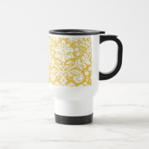 Modelo amarillo del damasco taza de café