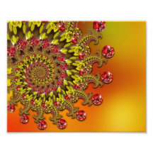 Modelo amarillo y anaranjado rojo del fractal de B Arte Fotográfico