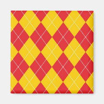 Modelo amarillo y rojo de Argyle Imán De Frigorifico