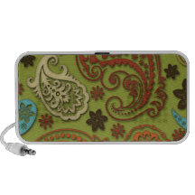 Modelo anaranjado verde retro elegante de Paisley Altavoces De Viaje