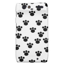 Modelo animal de la impresión de la pata. Blanco y Droid RAZR Funda