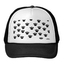 Modelo animal de la impresión de la pata. Blanco y Gorros Bordados