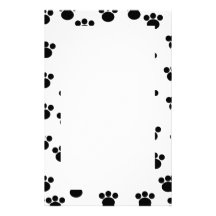 Modelo animal de la impresión de la pata. Blanco y Papeleria De Diseño