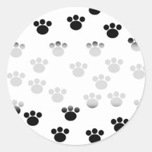 Modelo animal de la impresión de la pata. Blanco y Etiquetas