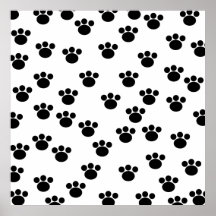 Modelo animal de la impresión de la pata. Blanco y Impresiones