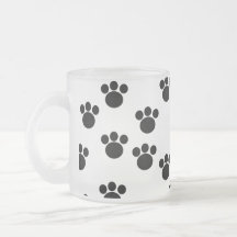 Modelo animal de la impresión de la pata. Blanco y Tazas