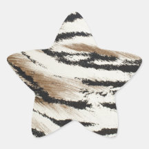 Modelo artificial de la piel del tigre pegatinas forma de estrellaes personalizadas