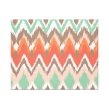 Modelo azteca tribal de la moda del ikat del zigza lona estirada galerias