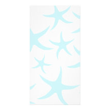 Modelo azul claro de las estrellas de mar tarjeta con foto personalizada